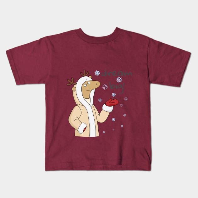 Deer is Dreaming Kids T-Shirt by by me art